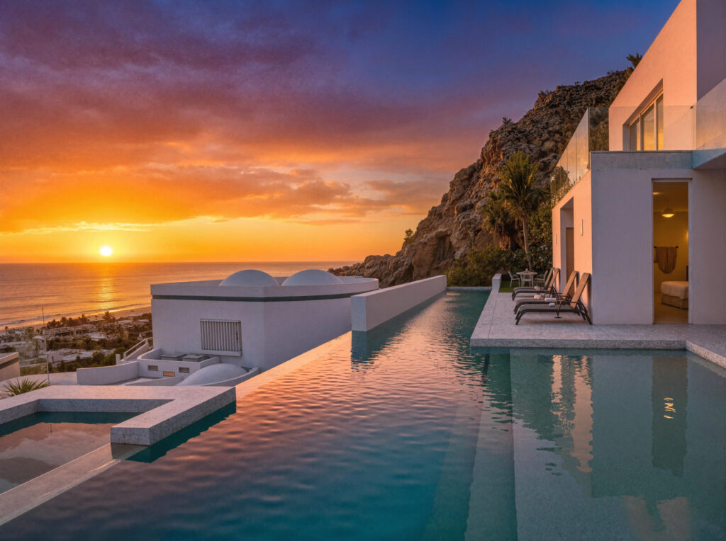 Cabo San Lucas Pedregal Csl Imagine living where every moment is framed by the endless blue of the Pacific. Wake to the scent of gardenias and plumeria drifting through lush private gardens. Spend your days beside your 70-foot infinity-edge pool, the water seeming to spill directly into the sea beyond.This is more than a home. It's a sanctuary. Here, sleek architectural lines and cool Italian marble create a gallery-like setting, while a stunning glass elevator lifts you through the heart of the house. From your desk, the ocean – 140 De La Carreta, Cabo San Lucas, BS